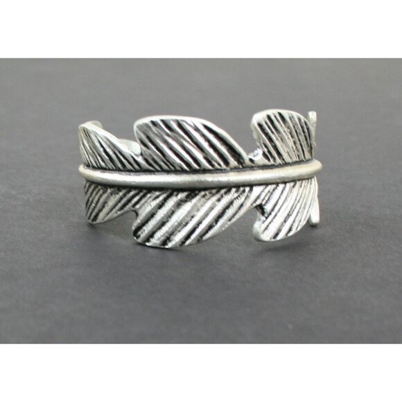 Rustic Cuff Silver Feather Western Cuff Bracelet - Picture 1 of 7